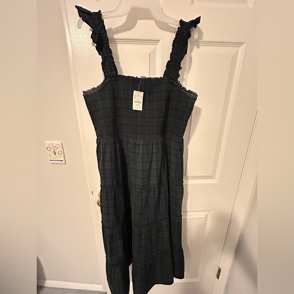 J. Crew plaid maxi holiday dress. New with tags, worn once.